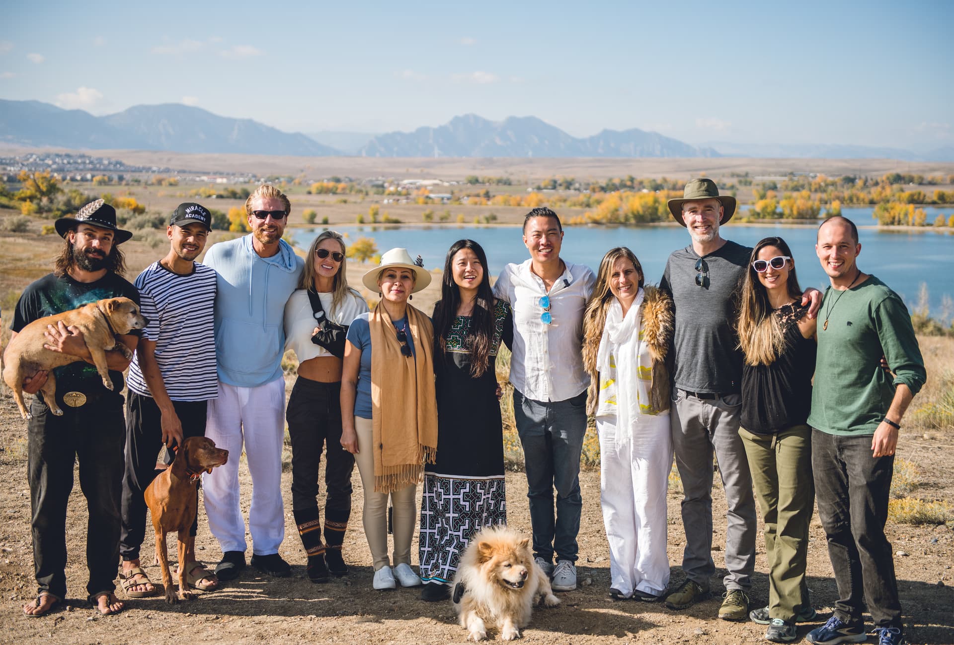 Group gathered in retreat circle for an Awaken ceremony